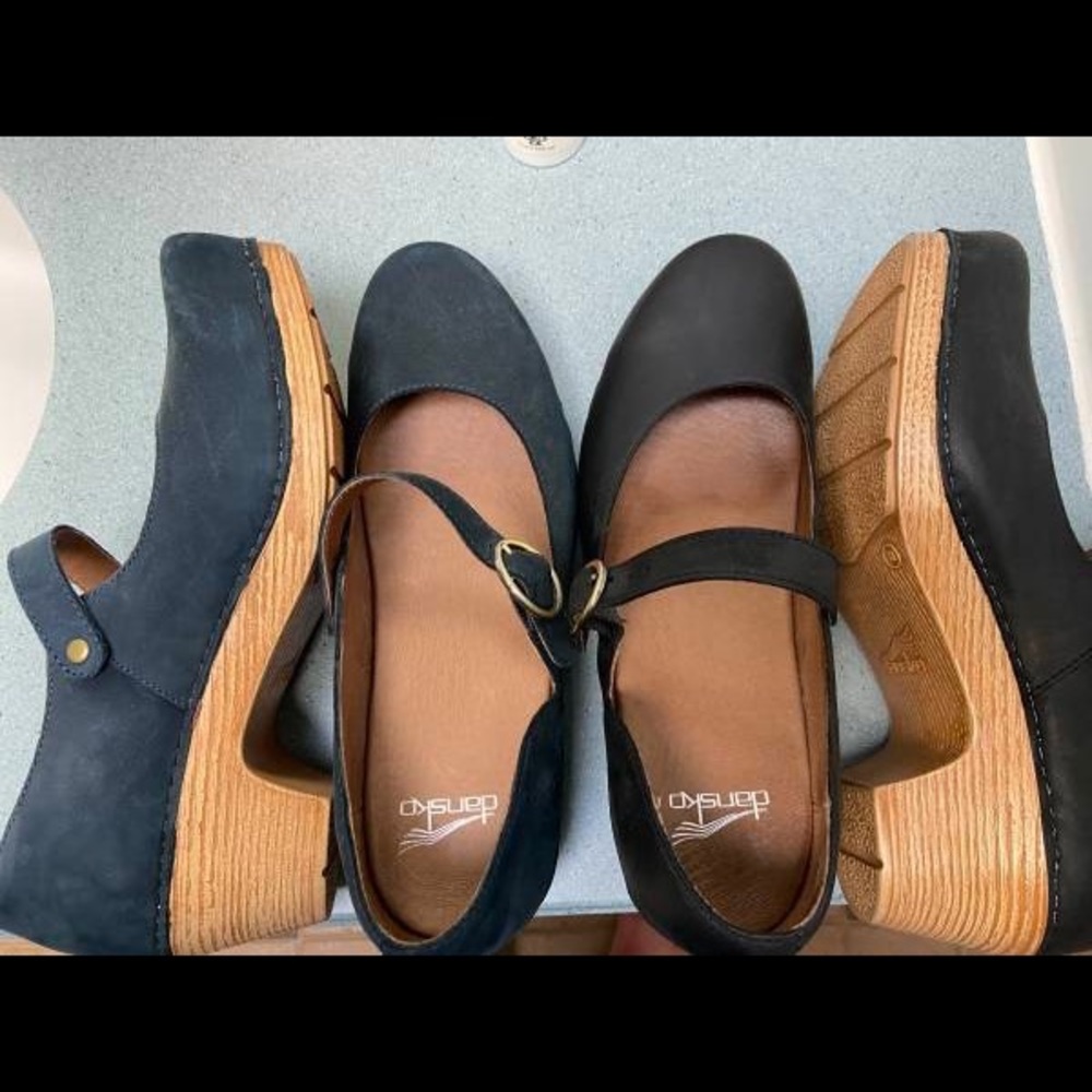 Dansko’s Black, Nubucks Blue, size 41 Eur or 10 US